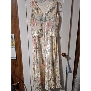 Jessica McClintock Cream Satin Evening Dress (Mis190)